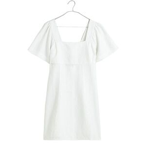 Madewell Plus Square-Neck Mini Dress in 100% White Linen